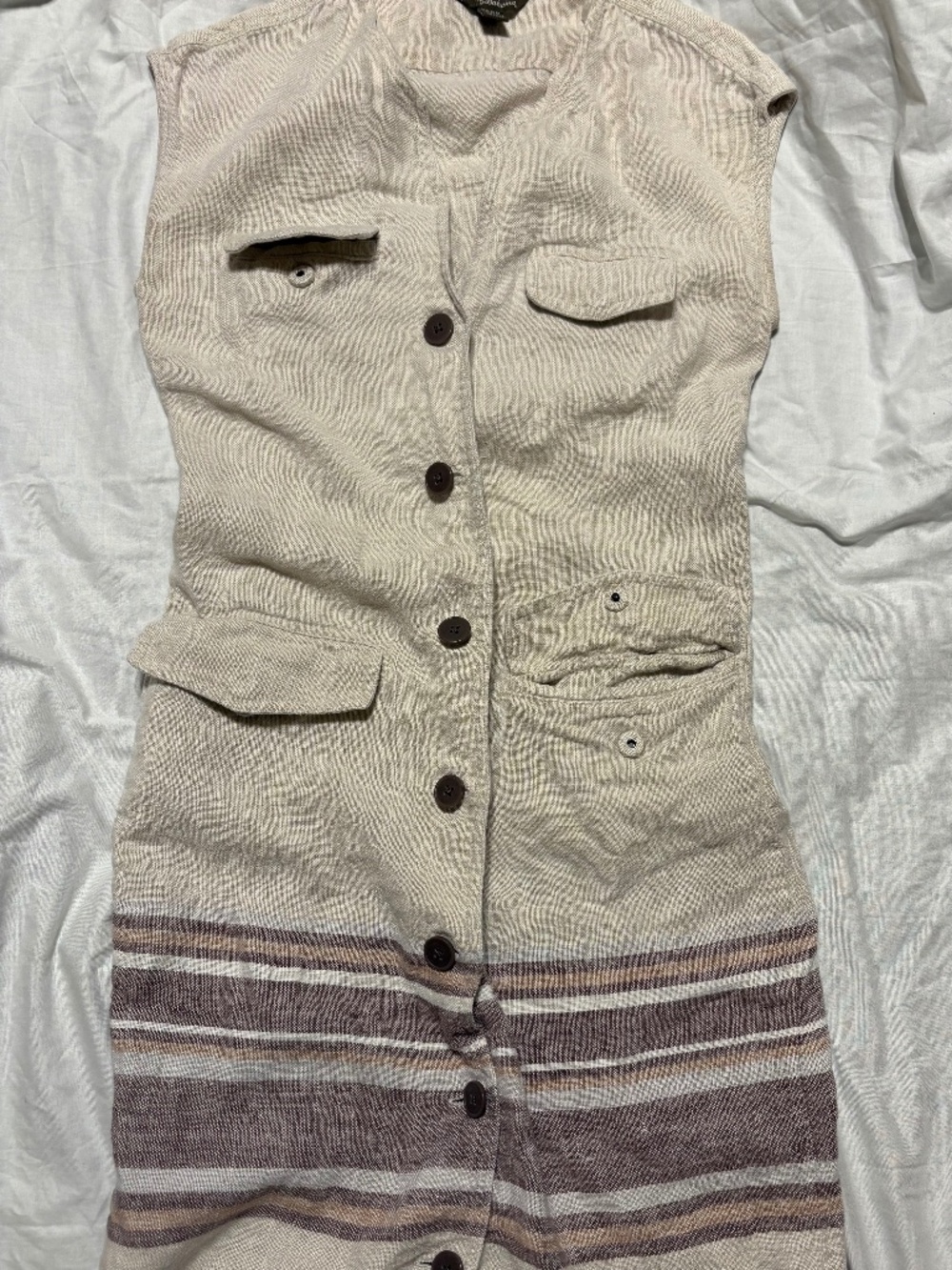 Tommy Bahama 100% Linen Button-Front Midi Dress / Duster